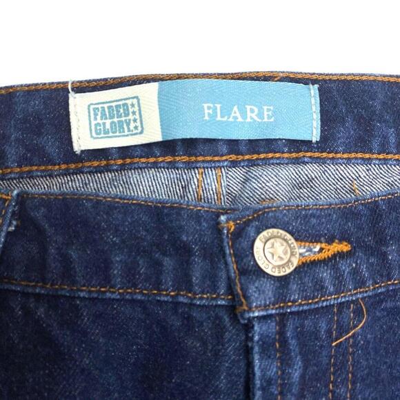 Faded Glory Flare Women's size 14 Dark Wash Blue Denim Jeans - Picture 3 of 4